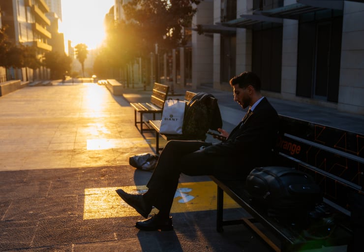 Street Morning Bunch MAN SET, a fine-art photograph by Ali Abu Ras