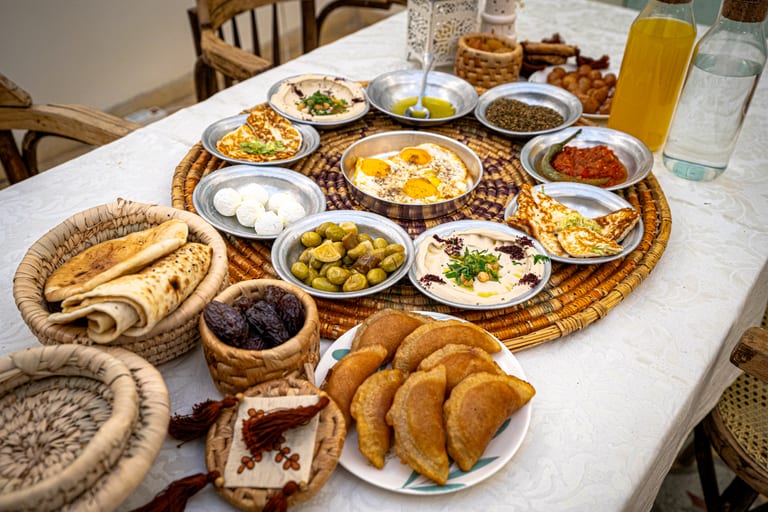 Food Table Ramadan Suhor, a fine-art photograph by Ali Abu Ras