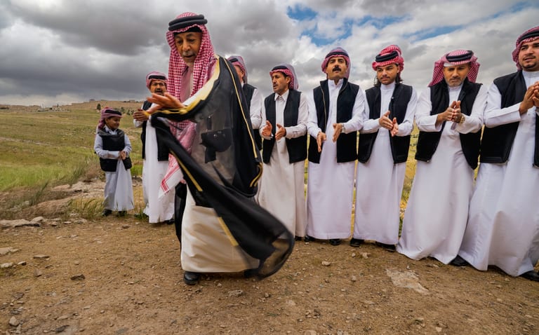 People Dance Folklore Jordan Blama Garesa, a fine-art photograph by Ali Abu Ras