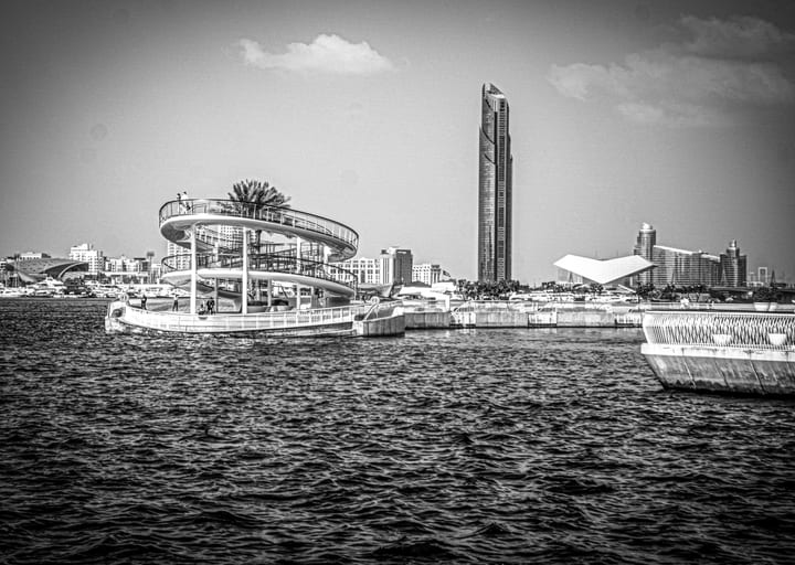 Dubai SEA Ship View Cityscape, a fine-art photograph by Ali Abu Ras