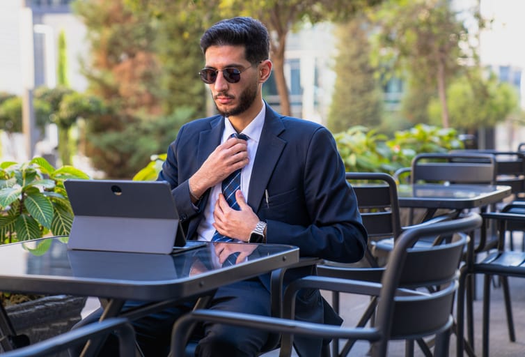 MAN Laptop Table Outdoor, a fine-art photograph by Ali Abu Ras