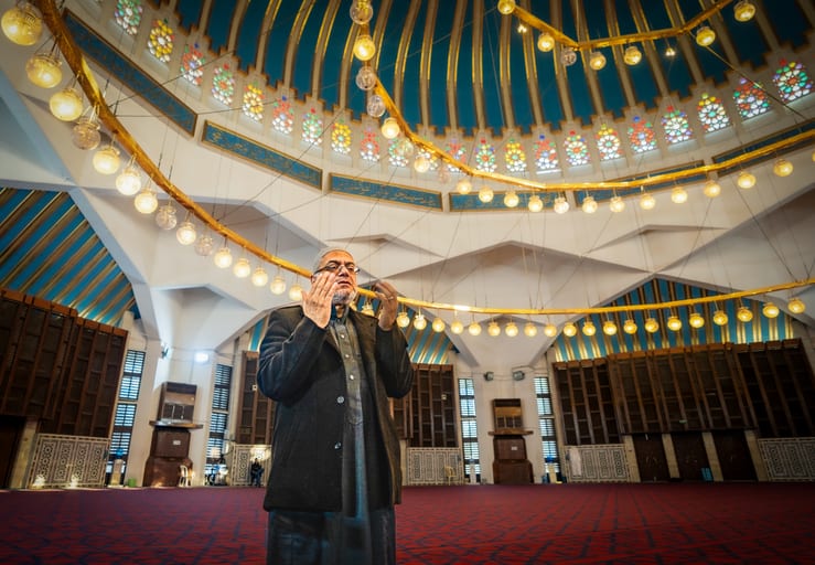 OLD MAN Read Quran Masjid Ramadain, a fine-art photograph by Ali Abu Ras