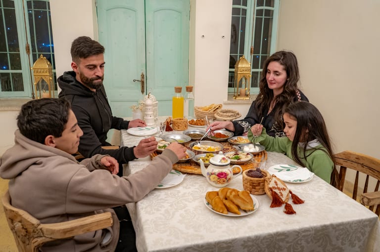 Family Ramadan Eftar Food Eating, a fine-art photograph by Ali Abu Ras