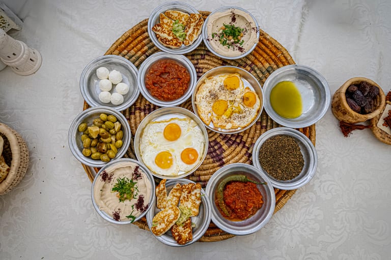 Food Table Ramadan Suhor, a fine-art photograph by Ali Abu Ras