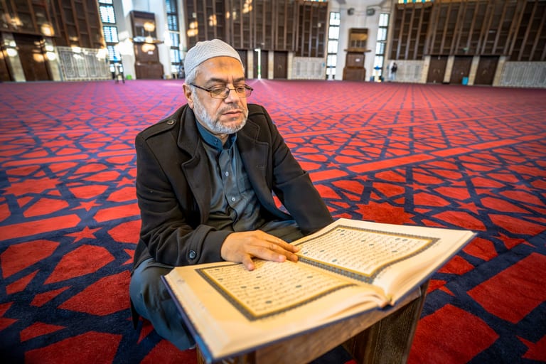OLD MAN Read Quran Masjid Ramadain, a fine-art photograph by Ali Abu Ras