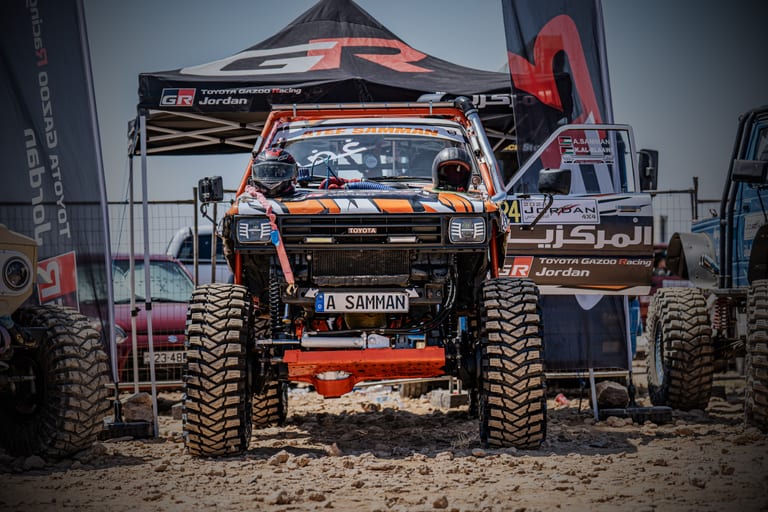 4 X 4 CAR RED Deadsea, a fine-art photograph by Ali Abu Ras