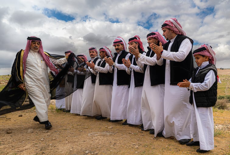 Gharesa Dancing People MEN, a fine-art photograph by Ali Abu Ras