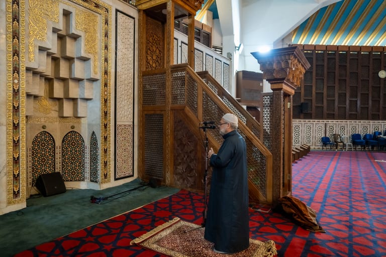 OLD MAN Read Quran Masjid Ramadain, a fine-art photograph by Ali Abu Ras