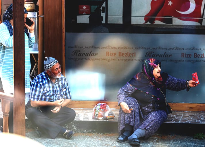 People Street EAT Drink OLD MAN Woman, a fine-art photograph by Ali Abu Ras