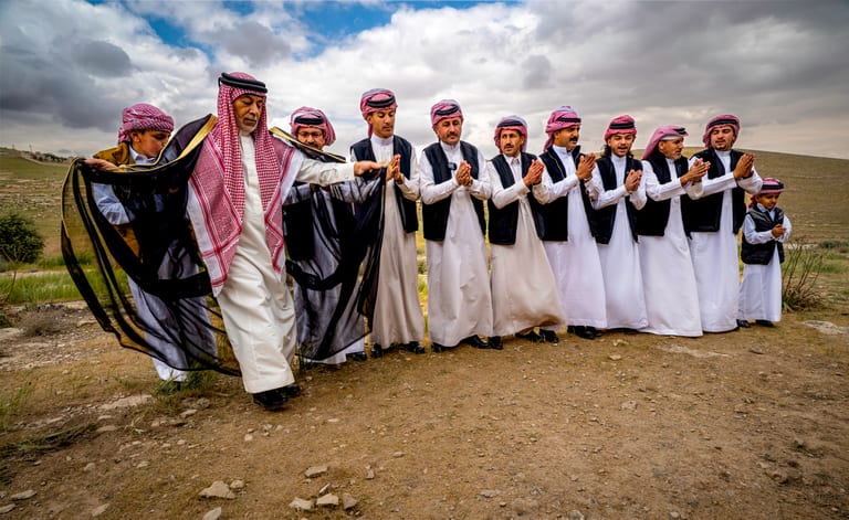 People Dance Folklore Jordan Blama Garesa, a fine-art photograph by Ali Abu Ras