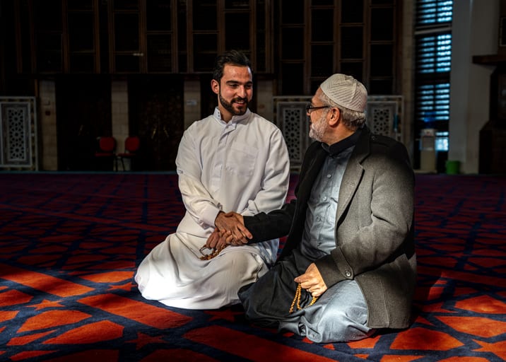 OLD MAN Read Quran Masjid Ramadain, a fine-art photograph by Ali Abu Ras