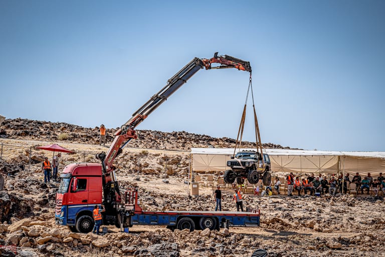 4 X 4 CAR RED Deadsea, a fine-art photograph by Ali Abu Ras