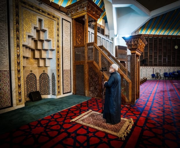 OLD MAN Read Quran Masjid Ramadain, a fine-art photograph by Ali Abu Ras