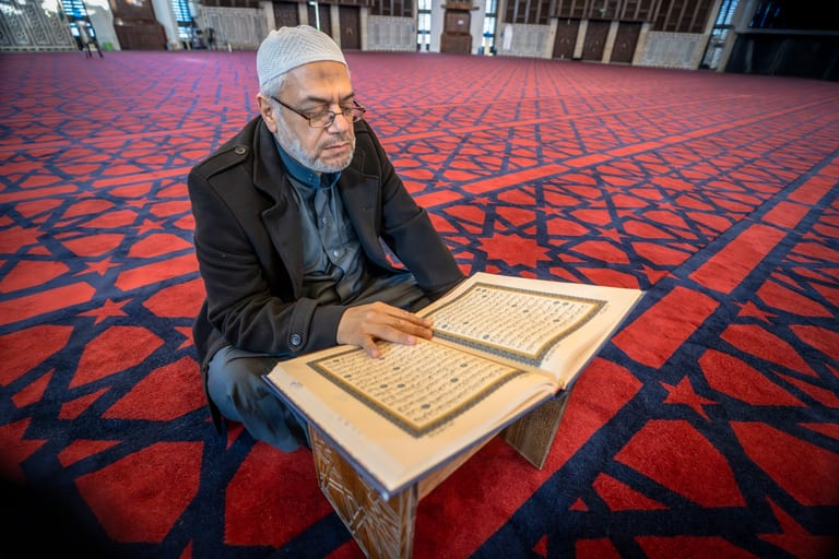 OLD MAN Read Quran Masjid Ramadain, a fine-art photograph by Ali Abu Ras