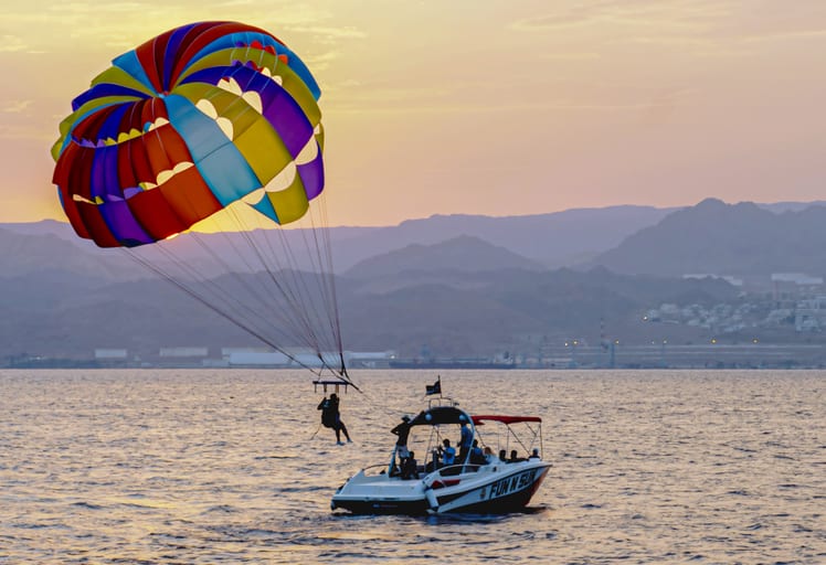 Aqaba Boot Brashot MAN Down SEA Sunset, a fine-art photograph by Ali Abu Ras