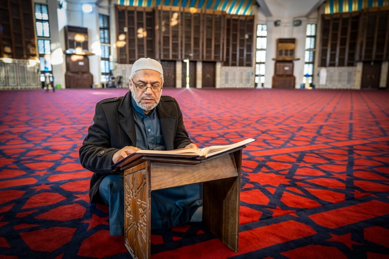 OLD MAN Read Quran Masjid Ramadain, a fine-art photograph by Ali Abu Ras