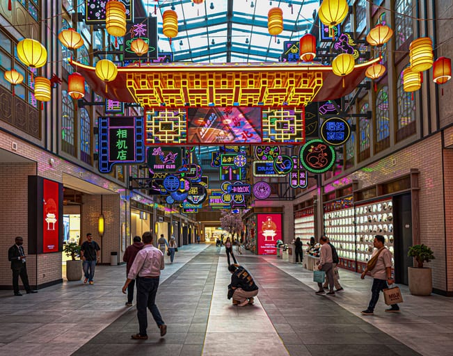 Dubai Mall People Road Chines 0, a fine-art photograph by Ali Abu Ras