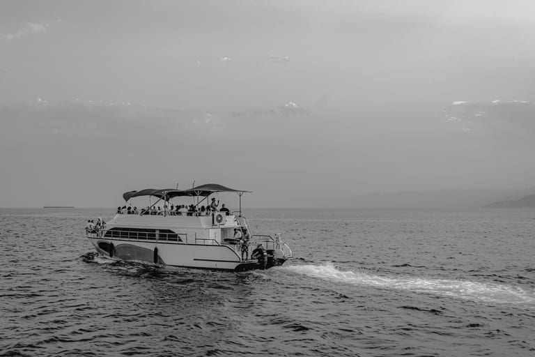 Aqaba Boat Beach Shore, a fine-art photograph by Ali Abu Ras