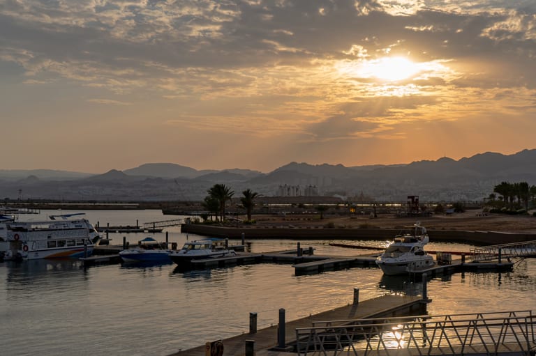 Aqaba Beach Palam Sunset Orang Marena, a fine-art photograph by Ali Abu Ras