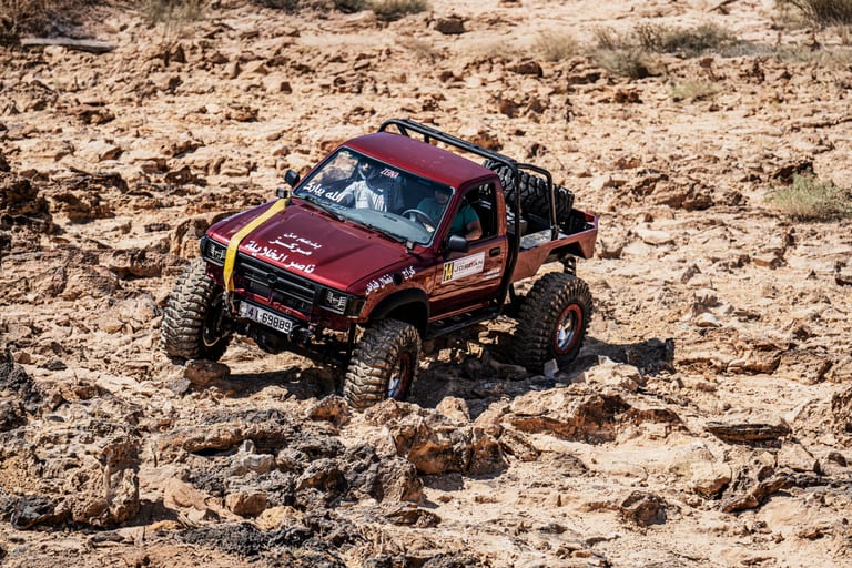 4 X 4 CAR RED Deadsea, a fine-art photograph by Ali Abu Ras