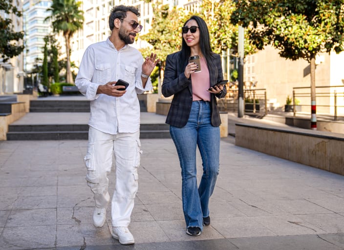 MAN Woman Profissional Walking, a fine-art photograph by Ali Abu Ras