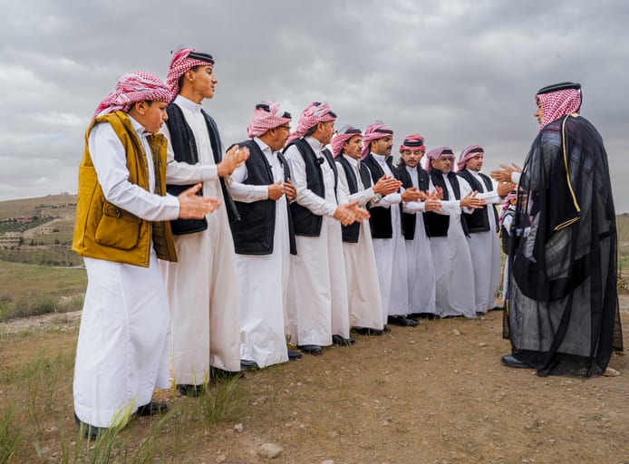 People Dance Folklore Jordan Blama Garesa, a fine-art photograph by Ali Abu Ras
