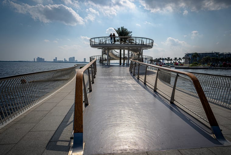 Path WAY SEA City MAN Woman Architctuer, a fine-art photograph by Ali Abu Ras