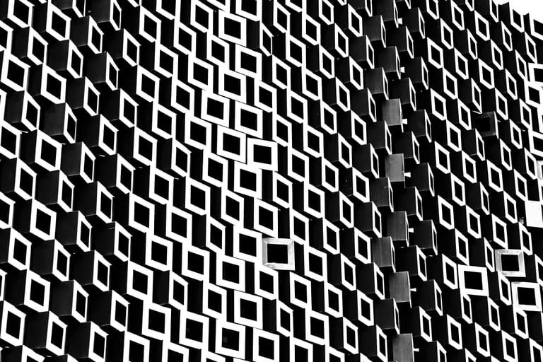 Architecture Hotel Squers Blue, a fine-art photograph by Ali Abu Ras