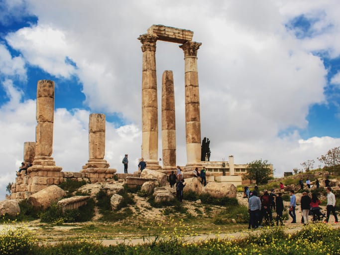 Amman Citadel Heracles Temple, a fine-art photograph by Ali Abu Ras