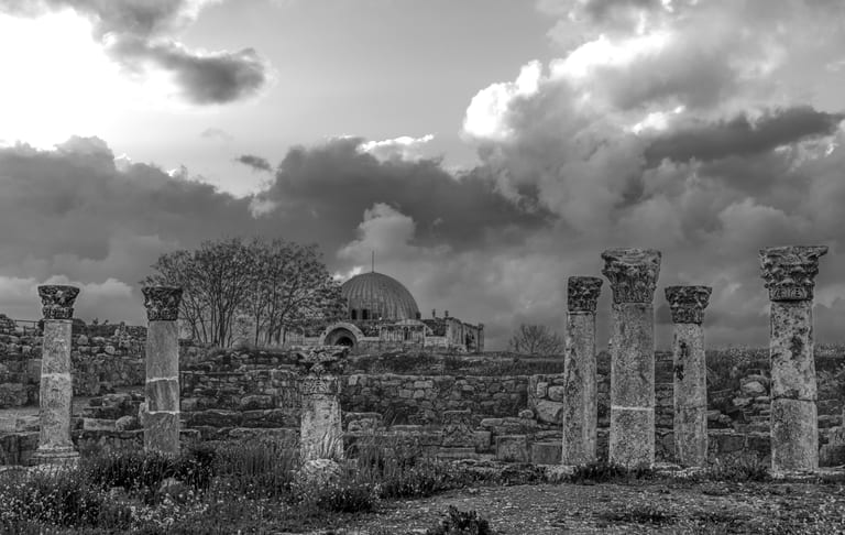 Amman Citadel Clouds, a fine-art photograph by Ali Abu Ras
