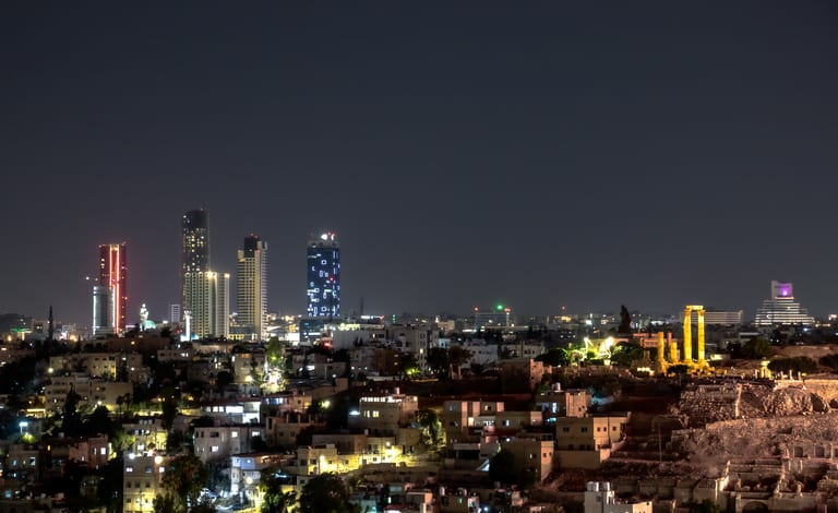 Amman Landscape Night Cityscap View 0, a fine-art photograph by Ali Abu Ras