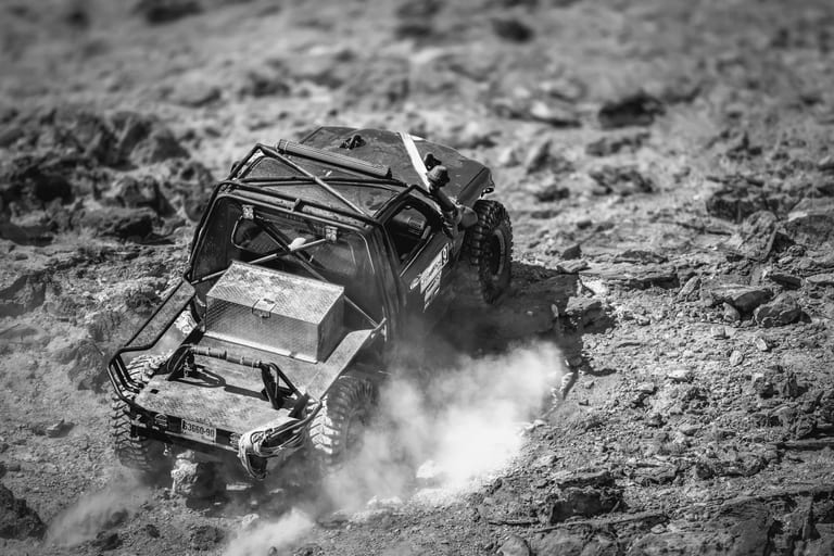 4 X 4 CAR RED Deadsea, a fine-art photograph by Ali Abu Ras