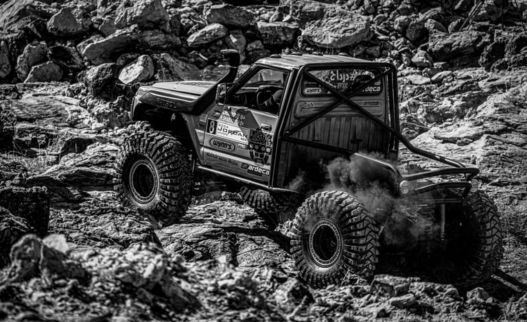 4 X 4 CAR RED Deadsea, a fine-art photograph by Ali Abu Ras
