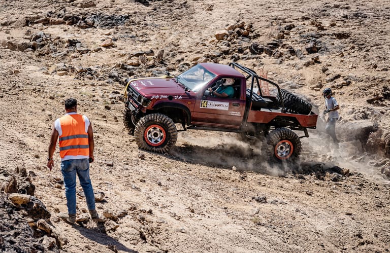 4 X 4 CAR RED Deadsea, a fine-art photograph by Ali Abu Ras