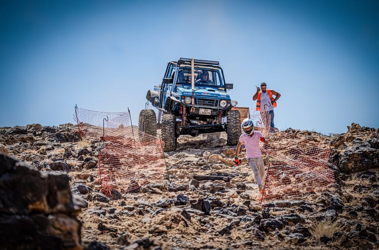 4 X 4 CAR RED Deadsea, a fine-art photograph by Ali Abu Ras