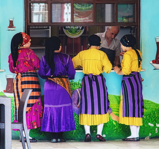Girles People Serve TEA Tarbzon Origenal, a fine-art photograph by Ali Abu Ras