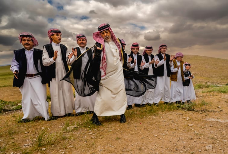 People Dance Folklore Jordan Blama Garesa, a fine-art photograph by Ali Abu Ras