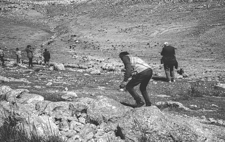 People Fince Cross Borders, a fine-art photograph by Ali Abu Ras