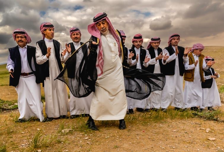 People Dance Folklore Jordan Blama Garesa Edit, a fine-art photograph by Ali Abu Ras