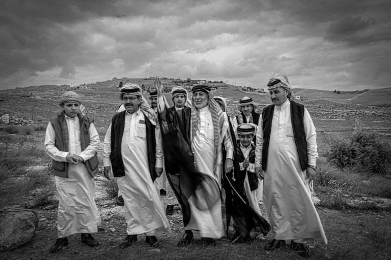 Gharesa Band People Arab Bani Hasan Dance, a fine-art photograph by Ali Abu Ras