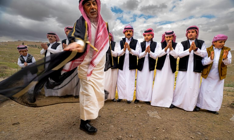 People Dance Folklore Jordan Blama Garesa, a fine-art photograph by Ali Abu Ras