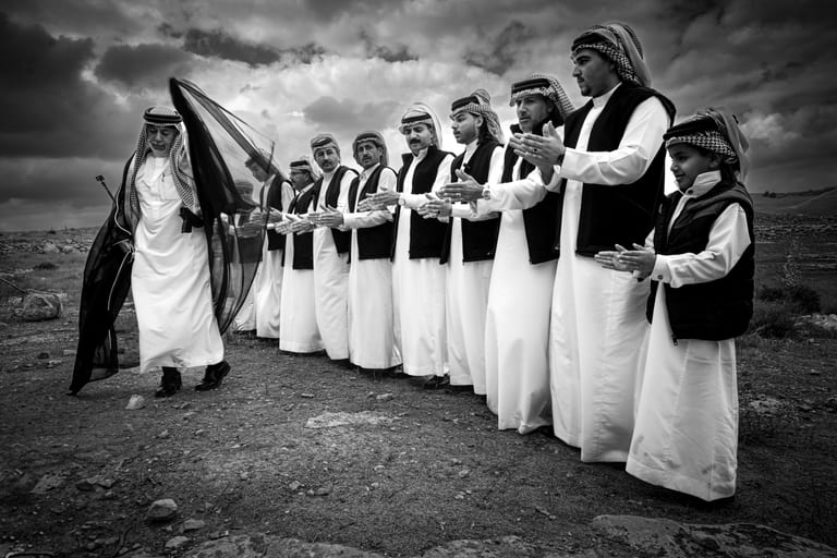 People Dance Folklore Jordan Blama Garesa, a fine-art photograph by Ali Abu Ras