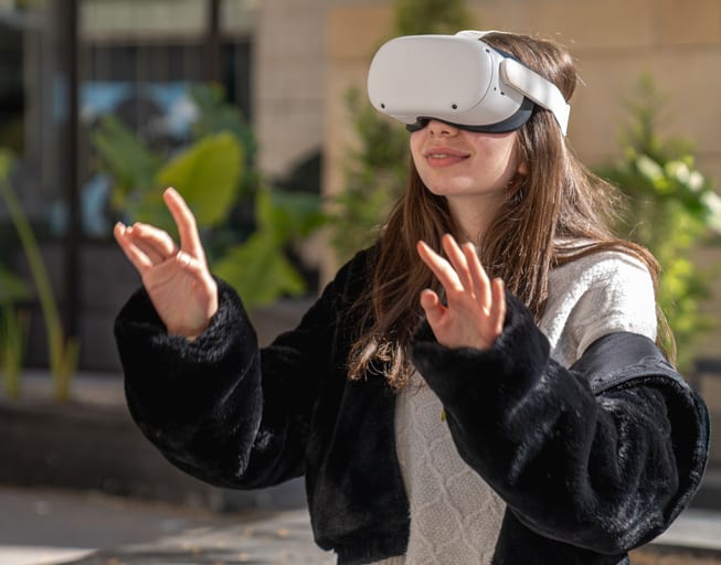 Woman VR Amman, a fine-art photograph by Ali Abu Ras