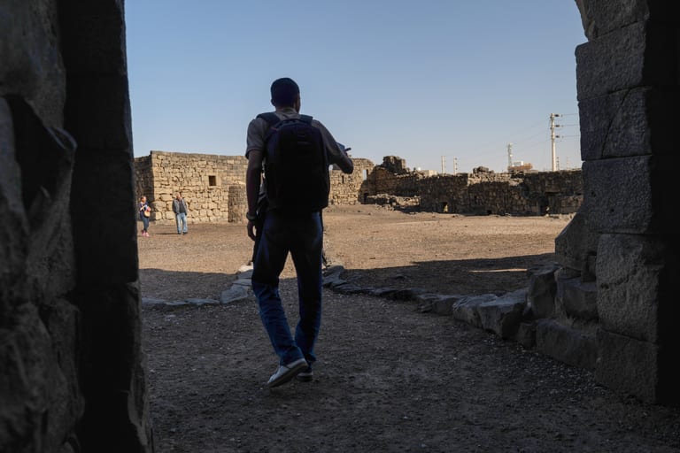 MAN Under Archi Alazraq, a fine-art photograph by Ali Abu Ras