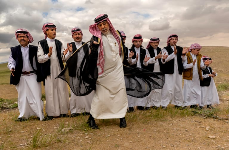 People Dance Folklore Jordan Blama Garesa, a fine-art photograph by Ali Abu Ras