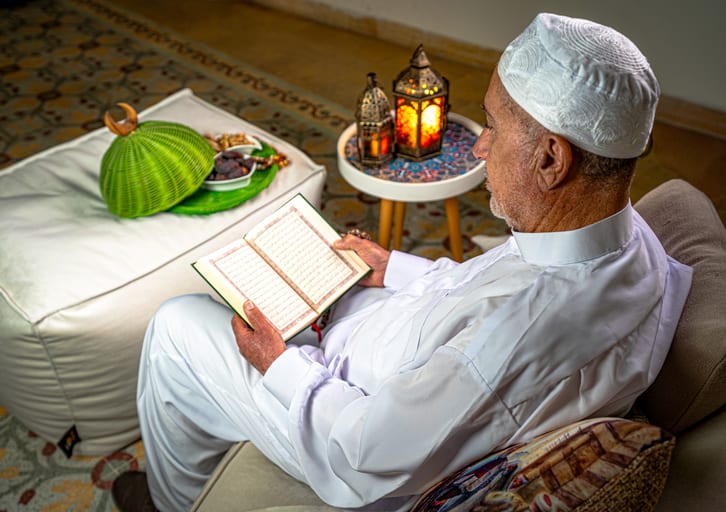 Ramadan OLD MAN Read Quran, a fine-art photograph by Ali Abu Ras