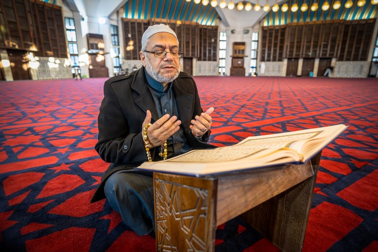OLD MAN Read Quran Masjid Ramadain, a fine-art photograph by Ali Abu Ras
