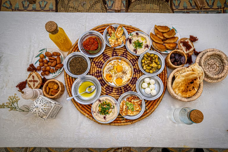 Food Table Ramadan Suhor, a fine-art photograph by Ali Abu Ras