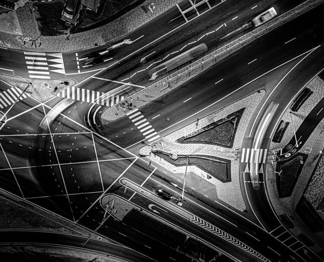 Street Dubai Road Night, a fine-art photograph by Ali Abu Ras