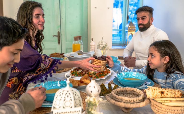 Family Ramadan Eftar Food Eating, a fine-art photograph by Ali Abu Ras